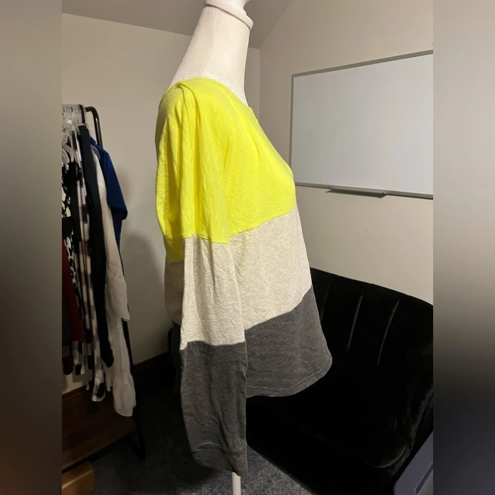3/$15 Colorblock Girls Top - Yellow, Gray, and Black